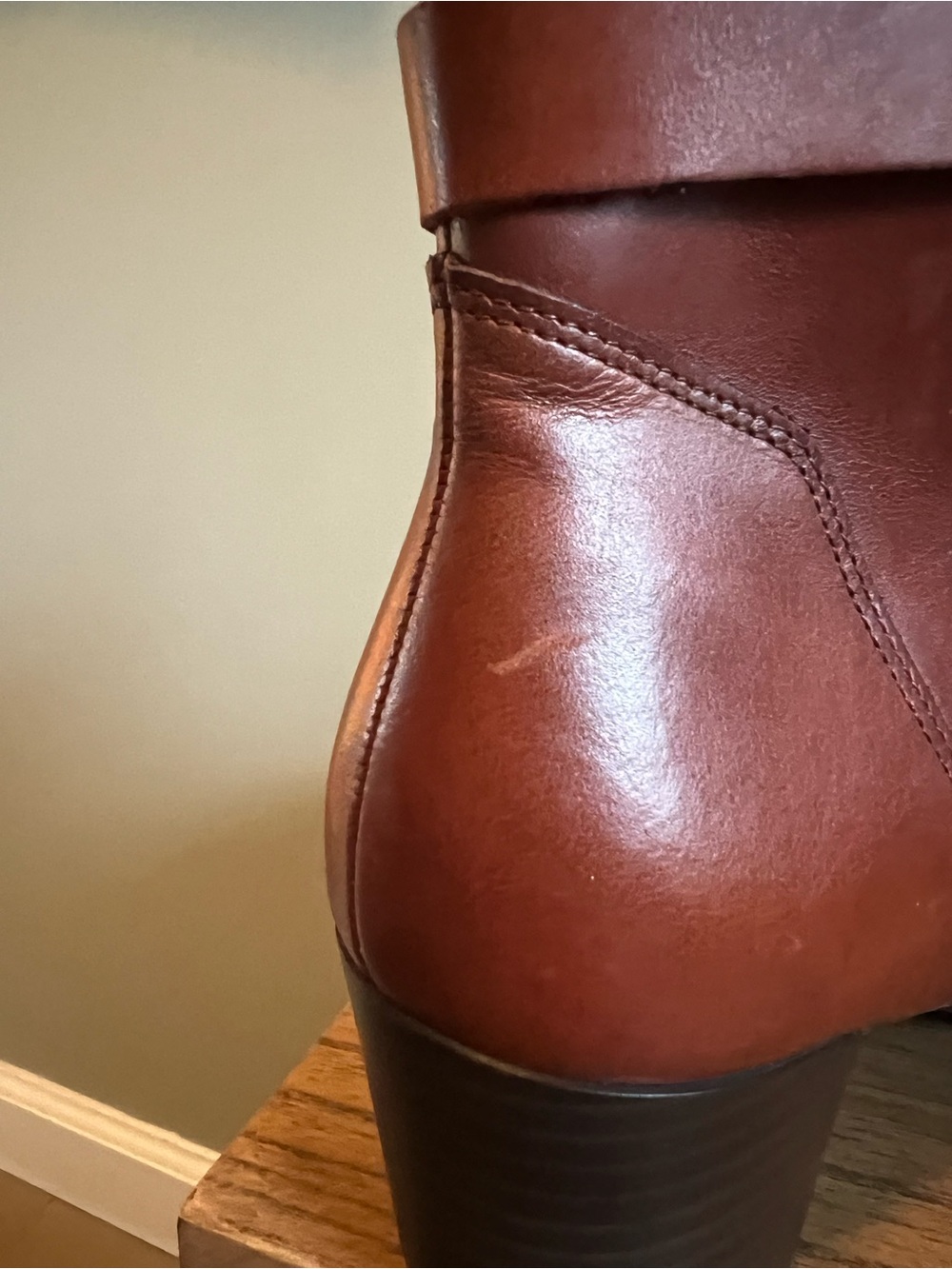 Ecco Brown Leather Ankle Bootie - Picture 9 of 12